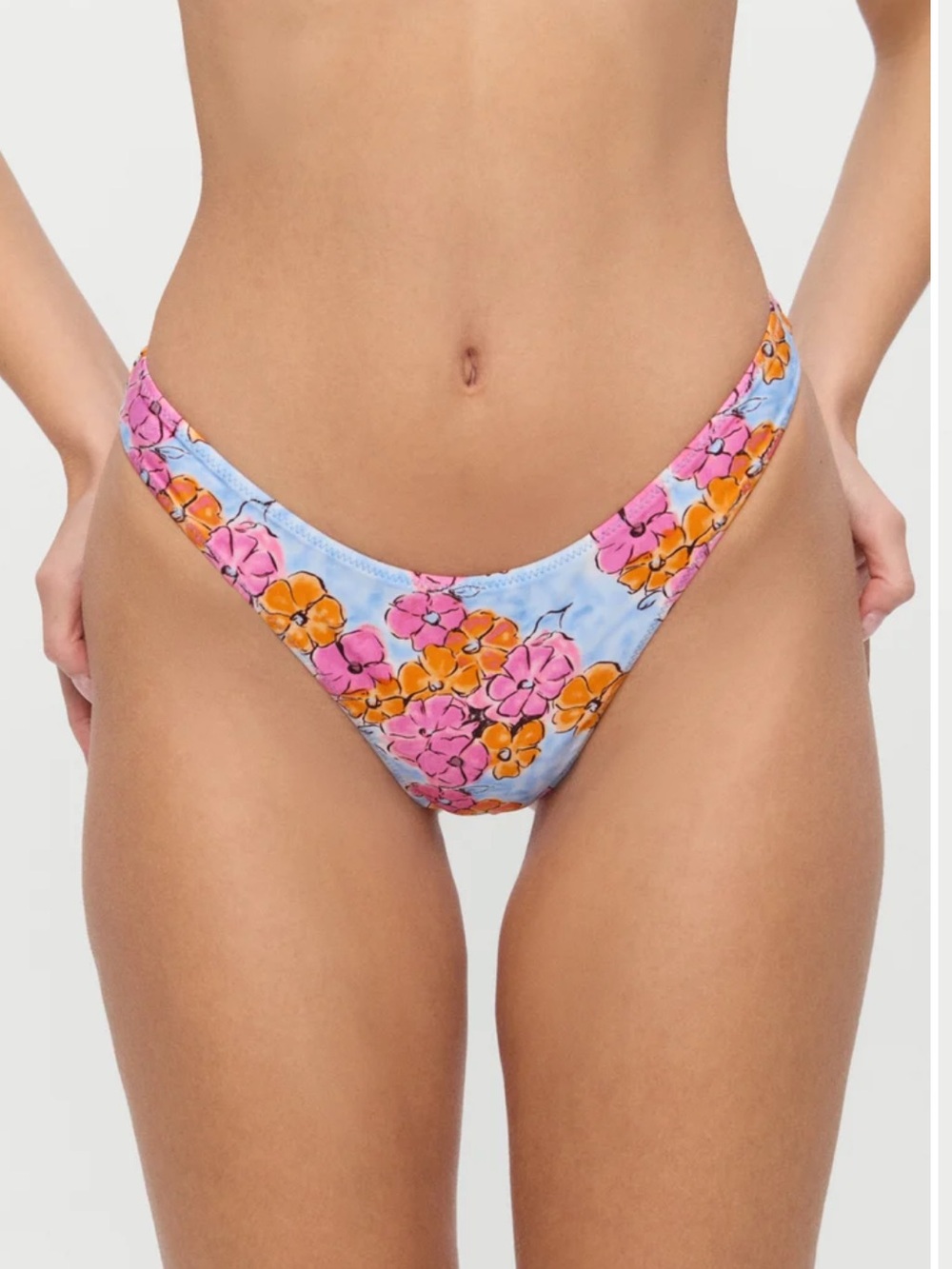 New! Frankies Bikinis Full Moon Floral Micro Bikini Bottom Color Me 34377